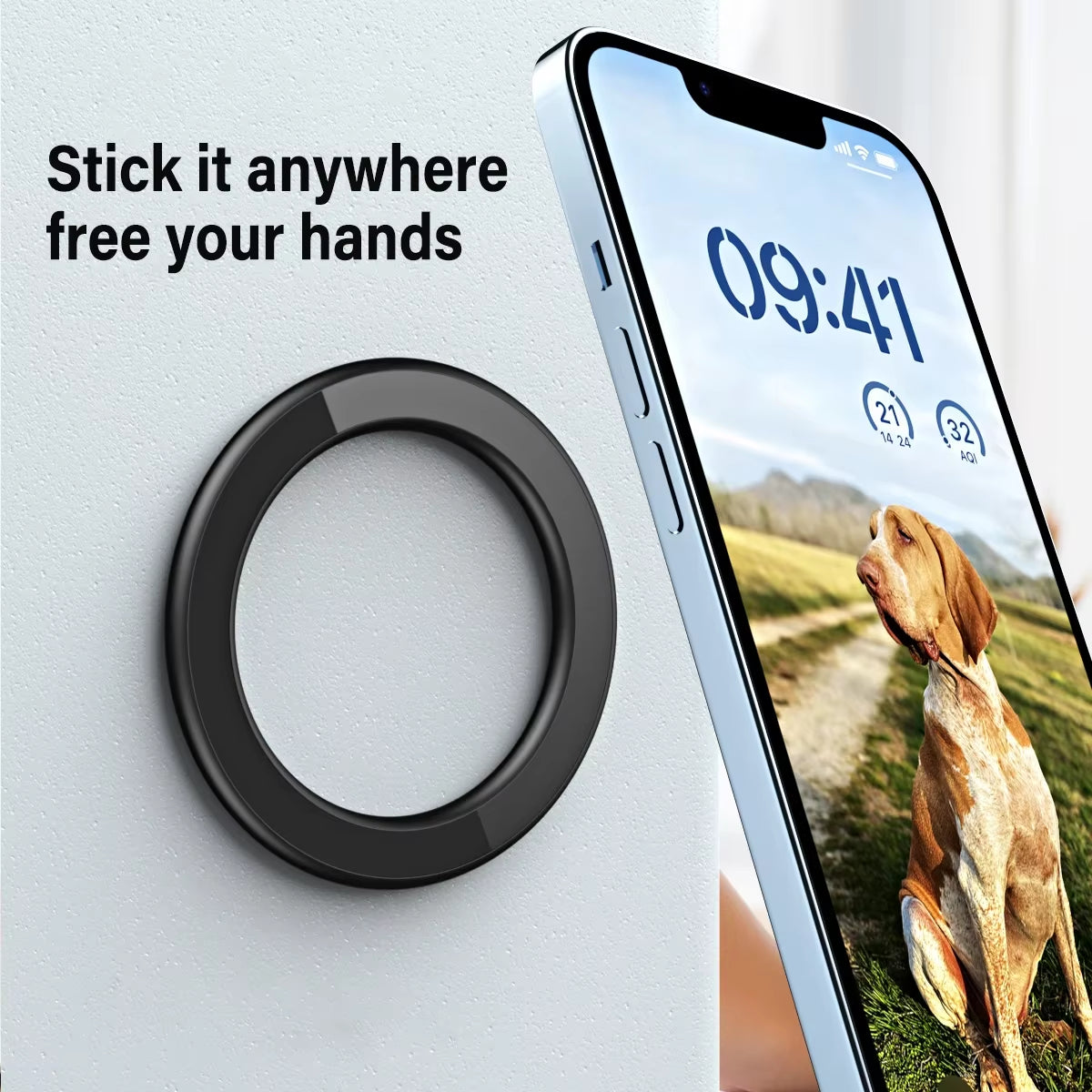 Strong Magnetic Ring Wall Mobile Phone Holder Wall Bracket Car Phone Stand Powerful Magnet Car Mount for Iphone 15 14 13 Xiaomi