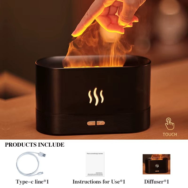 🔥 Flame Aura Ultrasonic Diffuser & Cool Mist Humidifier – Relax, Refresh & Elevate Your Space 🌿✨