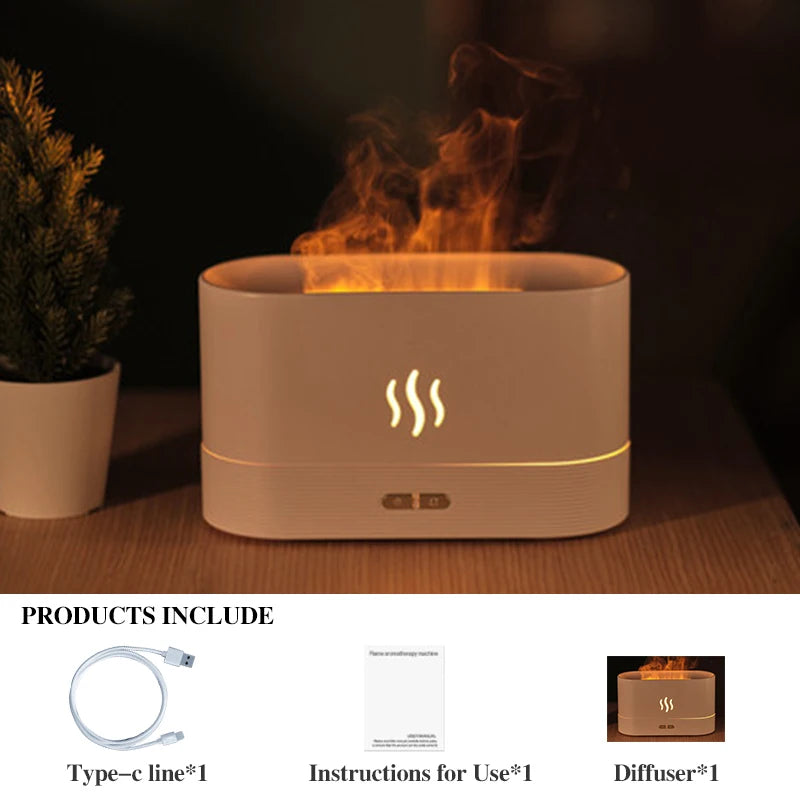 🔥 Flame Aura Ultrasonic Diffuser & Cool Mist Humidifier – Relax, Refresh & Elevate Your Space 🌿✨