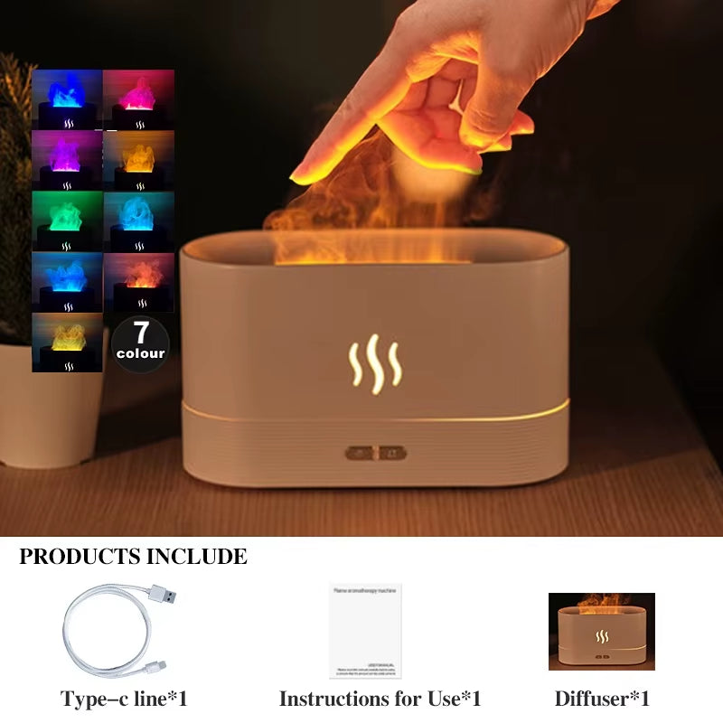 🔥 Flame Aura Ultrasonic Diffuser & Cool Mist Humidifier – Relax, Refresh & Elevate Your Space 🌿✨